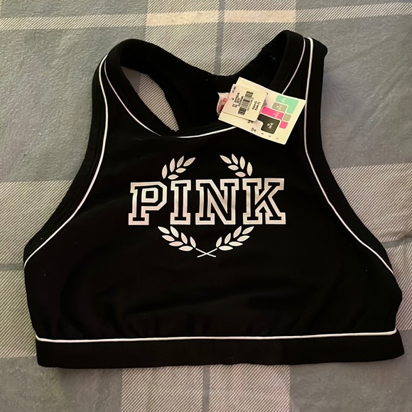Brassière De Sport Victoria's Secret PINK - Noir - Taille M - Rembourrée - NEUF Avec étiquettes